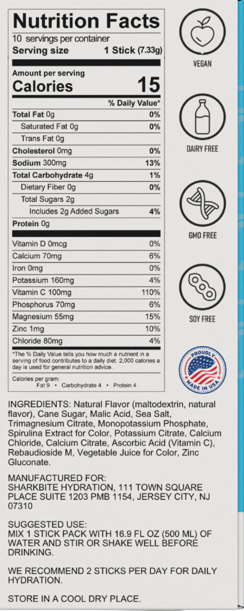 10-Stick Bite Box Berry Rush nutrition and ingredients